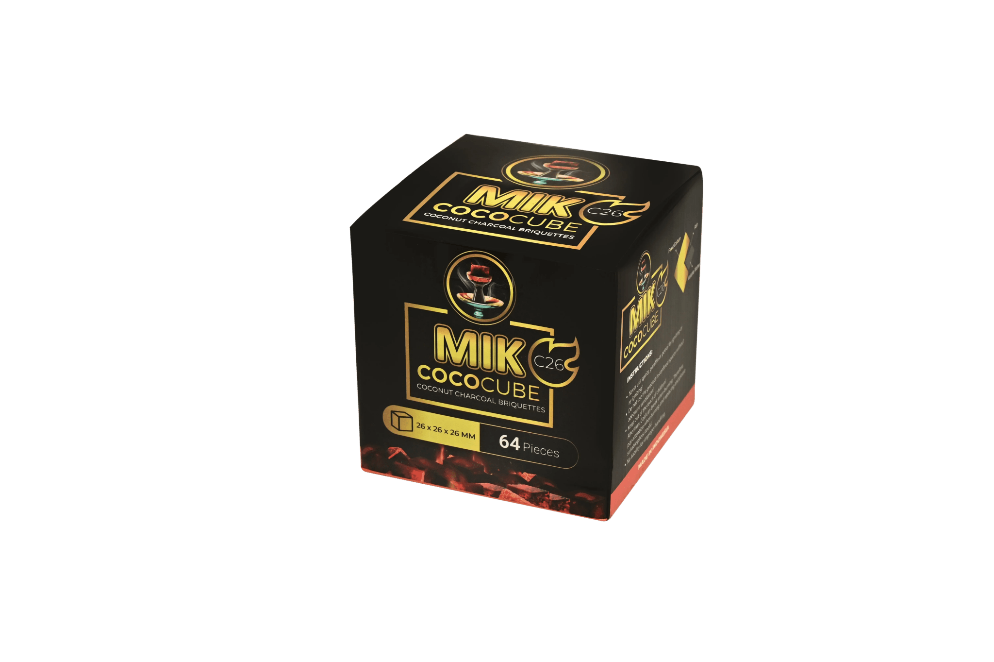 Mik Coco Cube Shisha Coconut Charcoal Briquettes 10 x 1 kg - MIK COCO
