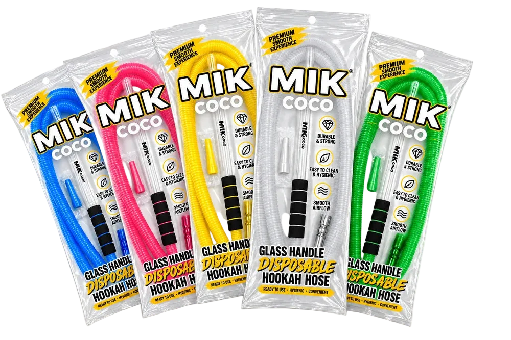 MIK COCO Disposable Shisha Hose with Glass Handle – 1pc - MIK COCO