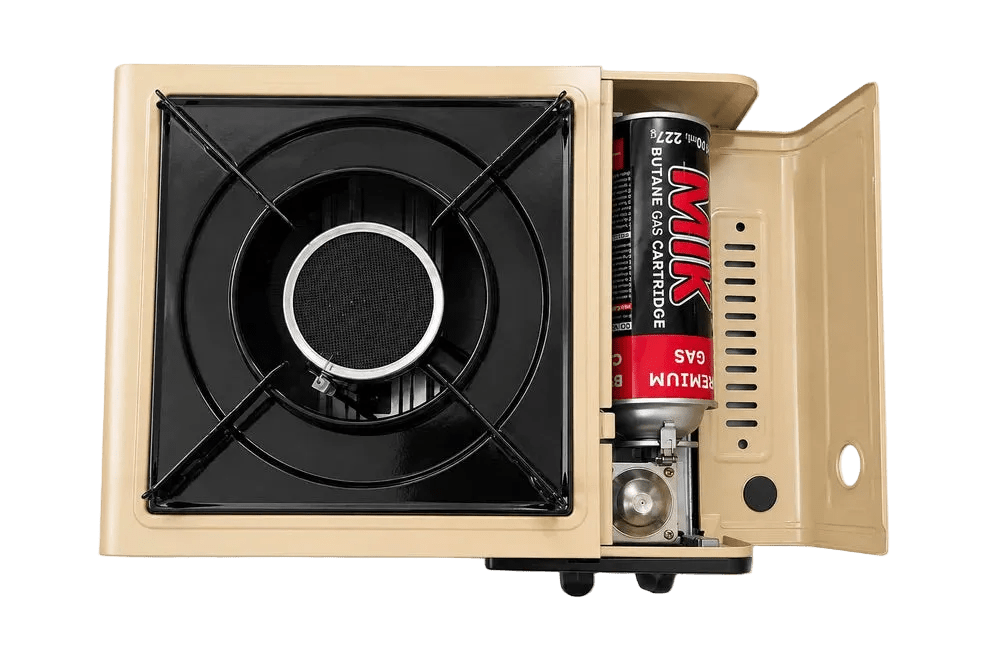 MIK Portable Beige Butane Gas Stove Kit + 4 FREE Butane Cartridges - MIK COCO