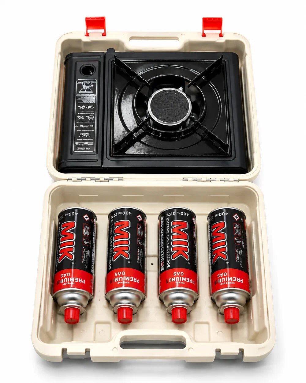 MIK Portable Black Butane Gas Stove Kit + 4 FREE Butane Cartridges - MIK COCO