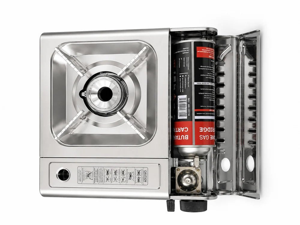 MIK Portable Silver Butane Gas Stove Kit + 4 FREE Butane Cartridges - MIK COCO