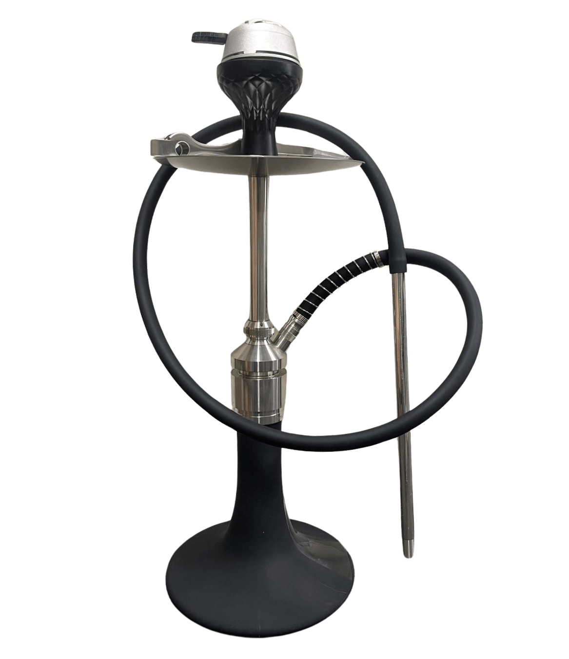 Mik Coco Matte Black and Silver STEALTH Shisha (58CM) – MIK COCO