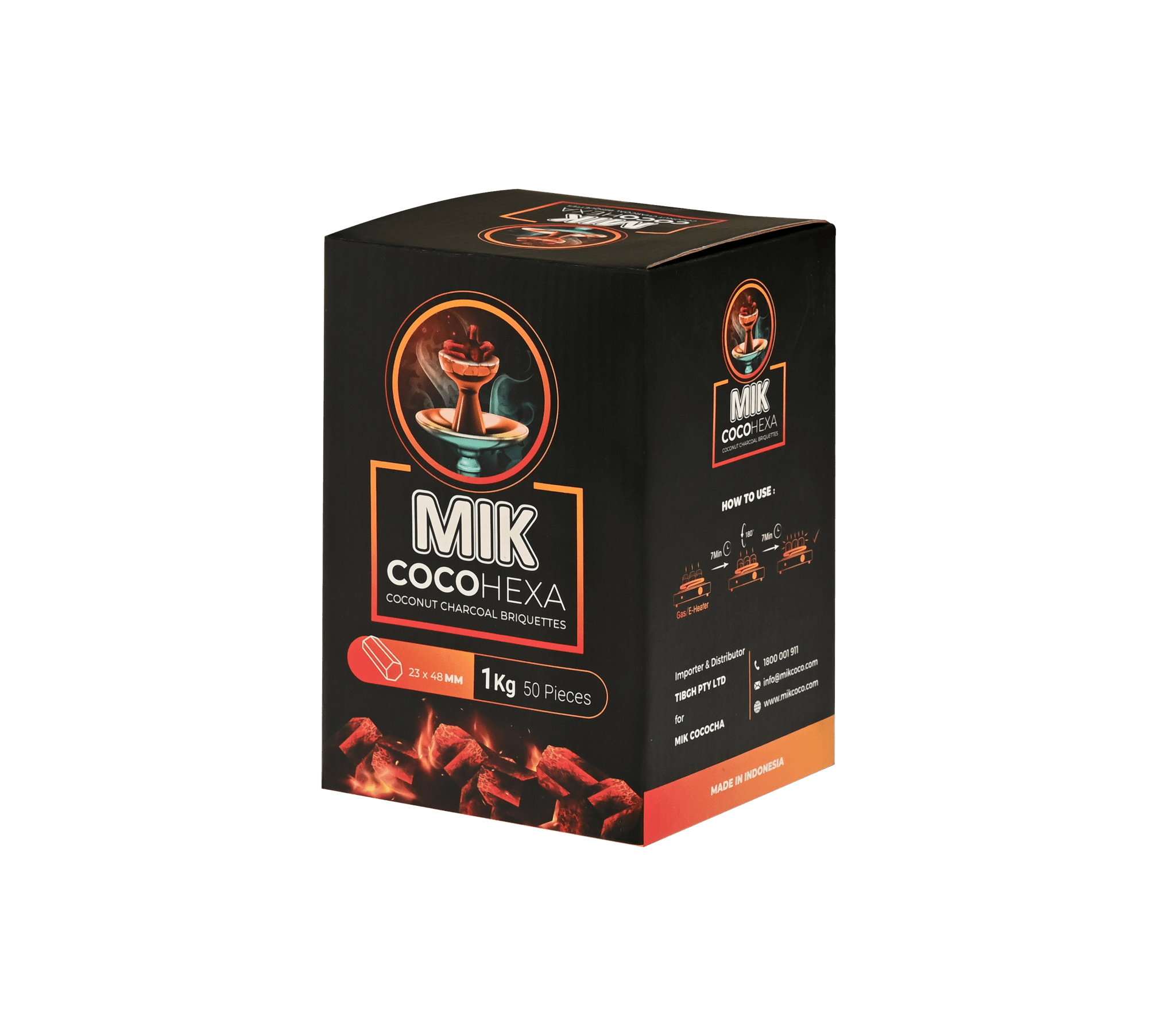 MIK COCO Hexa Shisha Charcoal (1KG) - MIK COCO